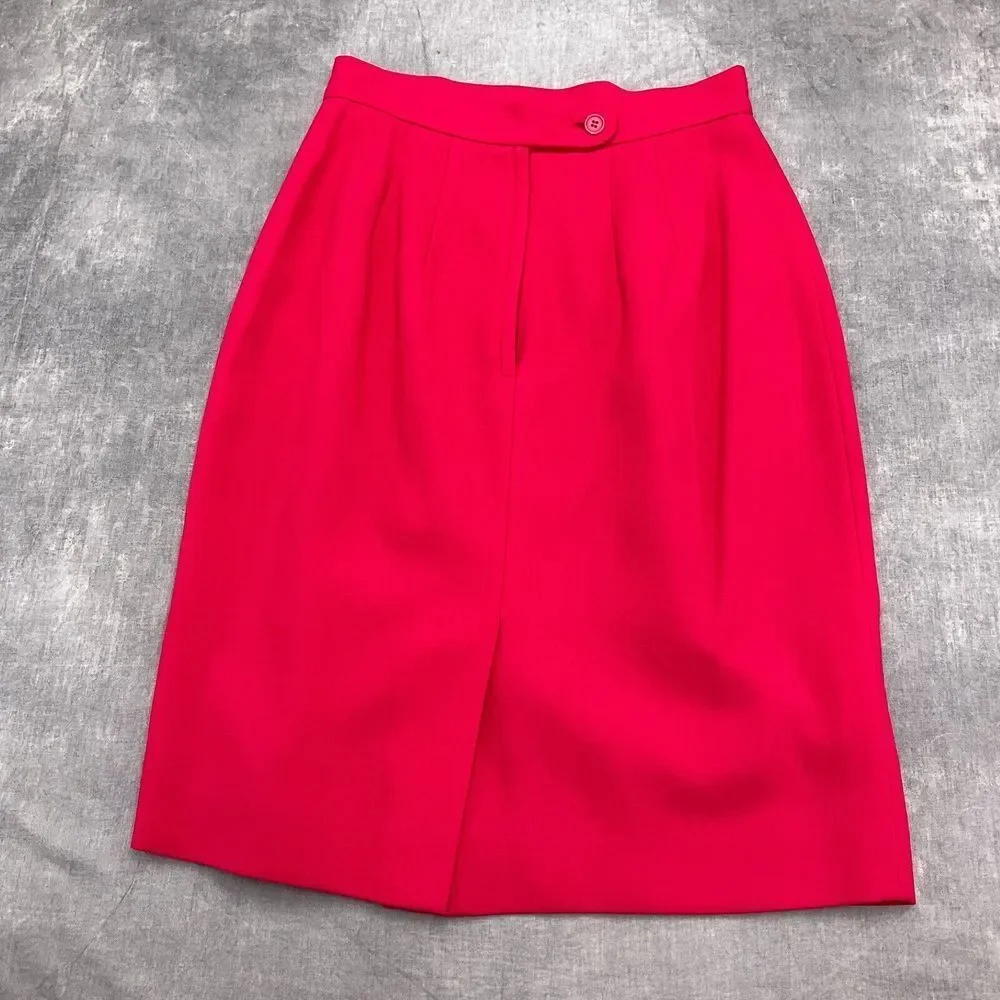 Casual Corner Skirt Suit Women 4/28W‎ Red 2pc Classic Career Party Formal VTG